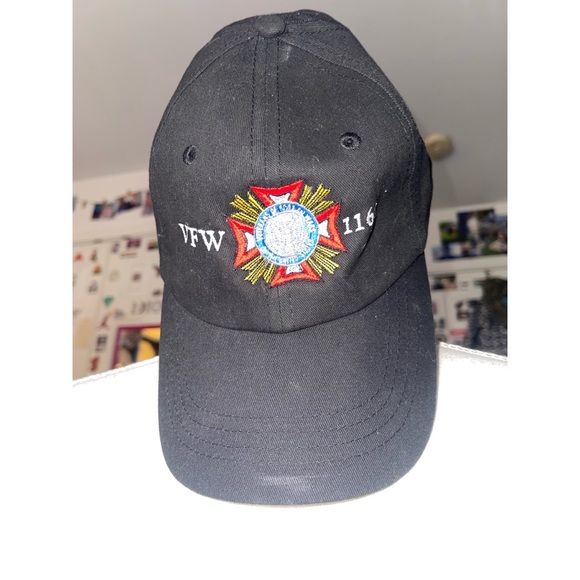 Men’s Black VFW 1160 Velcro Strap Baseball Cap 🖤 - Picture 1 of 11